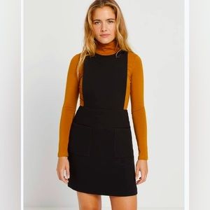 Frank and Oak Utility Pinafore dress in black